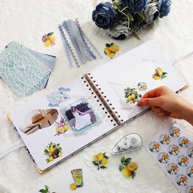Letters to Bride Scrapbook,8.5 X 7 Inch,Lemon,Yellow, Blue