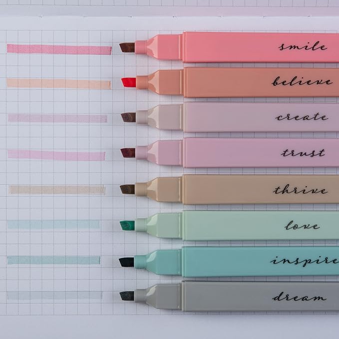 DIVERSEBEE Bible Highlighters with Soft Chisel Tip, No Bleed (Boho)