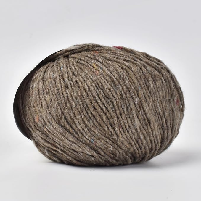 Rustic Tweed Wool Yarn, 1oo% Australian Wool, DK, 4 Skeins 200g/656yds (3134 Vintage Taupe), Tweed Wool Yarn for Crochet | Soft Structure | Beautiful Stitch Texture