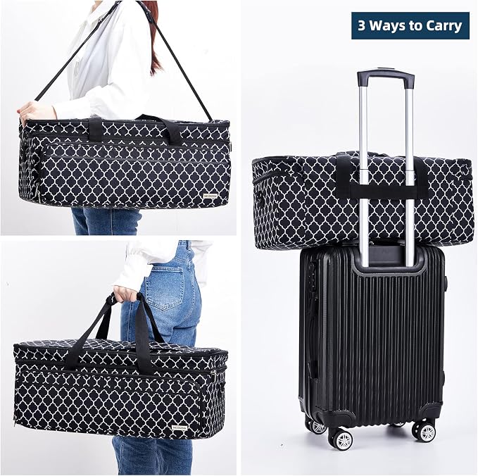 Double Layer Carrying Case with Mat Pocket for Cricut and Tools