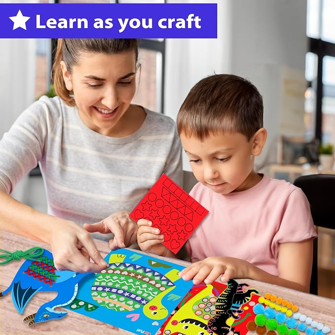 KRAFUN Toddler Beginner Art & Craft Kit Ages 3-5 | 10 Envelopes