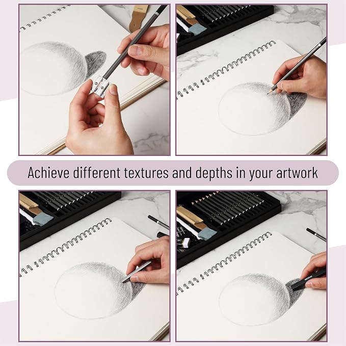 Mr. Pen- Drawing Sketching Pencil Set, 25 pcs, Graphite Pencils (10B-6H) | Graphite Sticks, Erasers, Sharpener, Blending Stump & Sandpaper Pad for Drawing, Shading & Art Projects