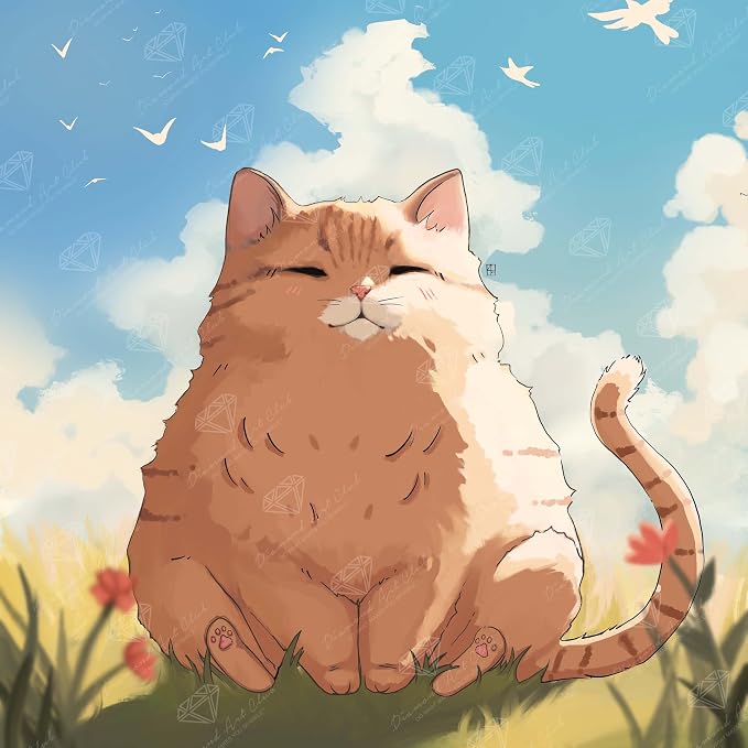 DIAMOND ART CLUB Meko the Cat Diamond Art Kits for Adults