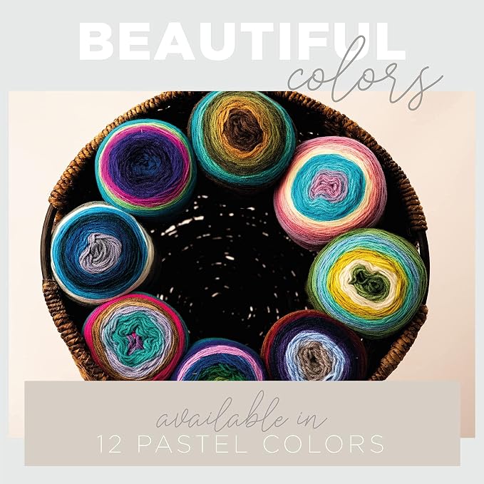 Lion Brand Yarn, Mandala Ombré Yarn, Tranquil, Rainbow Multicolor, 3 Pack | Variegated Yarn for Crochet, Knit, Crafts, Soft, Acrylic Fiber for Blankets, Worsted Weight Sweaters, Colorful Shawls