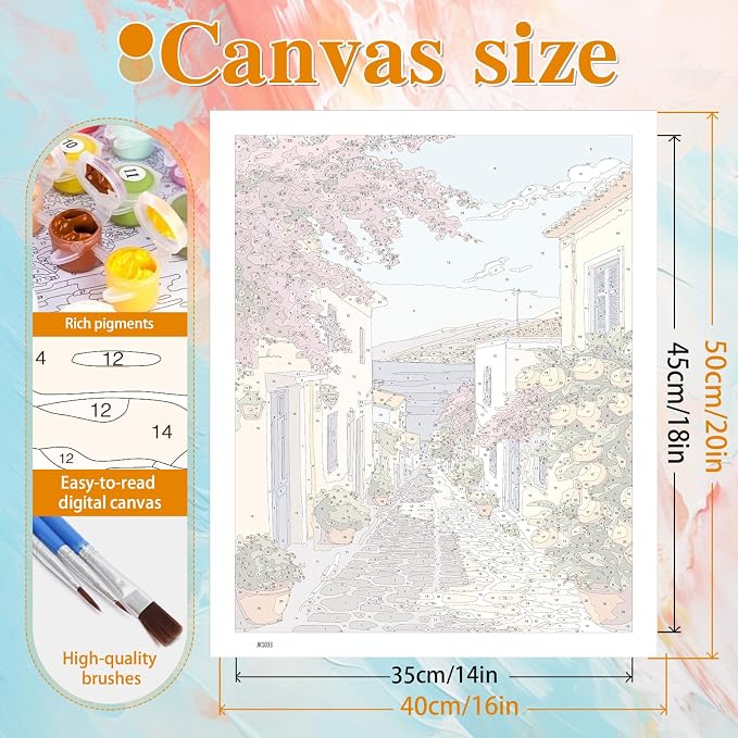 Ycydilirab Landscape Paint by Numbers Kits for Adults - Paint by Numbers Adults,DIY Acrylic Paint by Number Adult Drawing Colorful Paintworks Artwork for Gifts and Wall Decor 16x20inch
