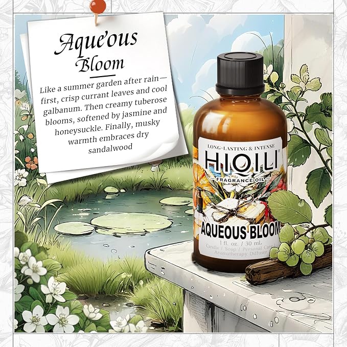HIQILI Aqueous Bloom Fragrance Oil for Diffusers, Candle & Soap Craft