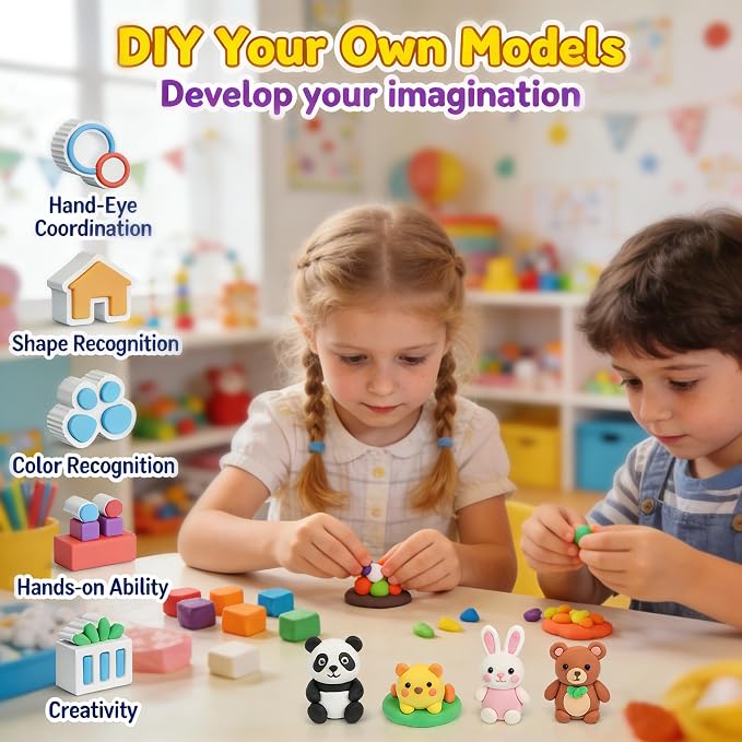 ARTPAR Air Dry Clay 56 Colors,Modeling Clay for Kids,Molding Magic Clay Kit