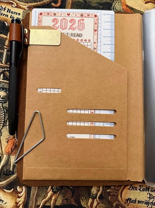 2 Pack A5 Size Travelers Notebook Accessories Kit Includes Kraft File Folders, PVC Zipper Pouches, Pen Holders, Binder Clips & Elastic Bands for Travel Journal Organizer Supplies
