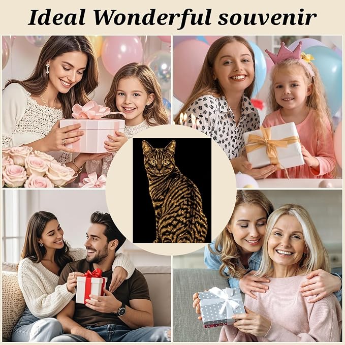 BYGFHLYW Cat 5D Diamond Painting Kit, Diamond Art for Adults12x16In | Full Round Drill Diamond Dots Kits Gem Arts DIY Crafts for Home Wall Decor Present for Cat Lovers