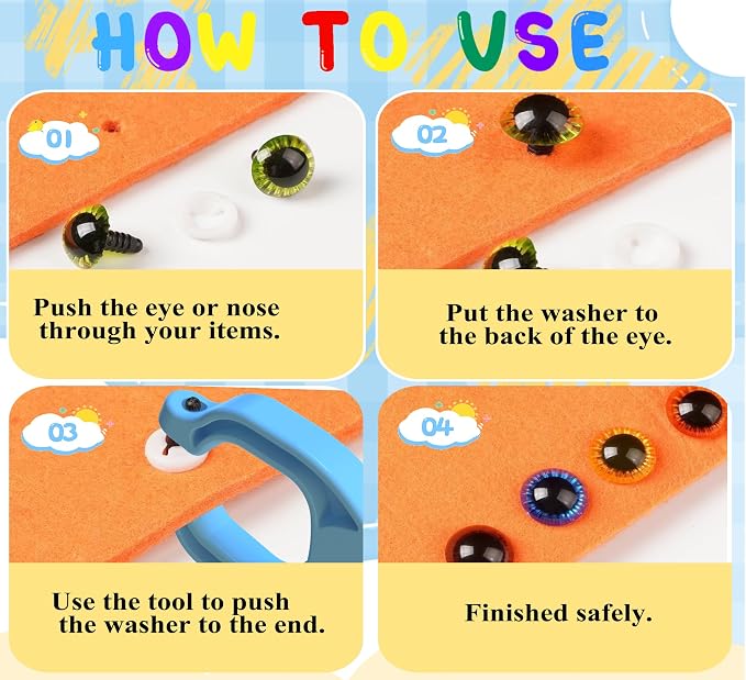 GEOCCI Safety Eye Tool Auxiliary Tool for Attaching Safety Eyes for Crocheting Safety Eyes Crochet Tools for Amigurumi Crochet & Stuffed 5-30mm Animal Eyes Making Supplies Tool（Blue 1pcs）