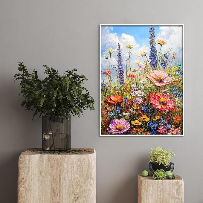 Amaieuin Flowers Diamond Painting for Adults,5D Diamond Art Kits for Adults Beginners,Full Drill Flower Gem Art for Adults Home Decor and Gifts 12x16in