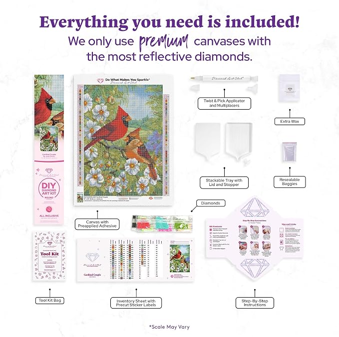 DIAMOND ART CLUB Cardinal Couple Diamond Art Kits for Adults