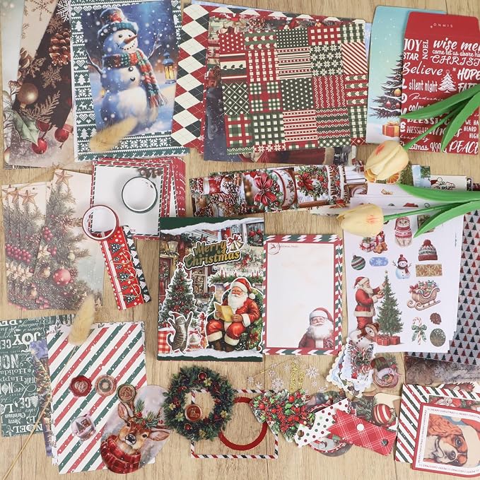 Koqye Christmas Scrapbook Kit, 157‑Piece DIY Holiday Craft Supplies
