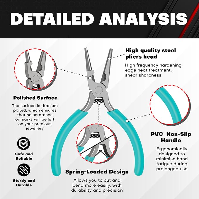 C&T 3-Piece Jewelry Pliers Set, Jewelry Making Tools Kit, Micro Jewelry Plier, Jewelry Making Supplies, Pliers set for jewellery making bead winding and shaping wire DIY Crafts