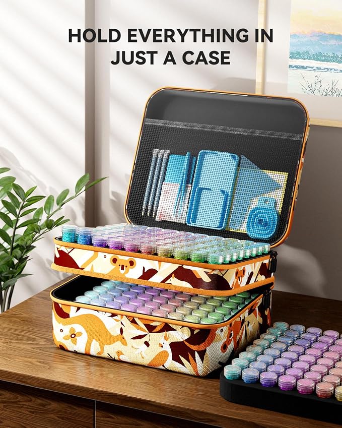 ARTDOT 240 Slots Storage Container for Diamond Art Kits for Adults,Portable Bead Storage Boxes for Diamond Painting Accessories and Tools