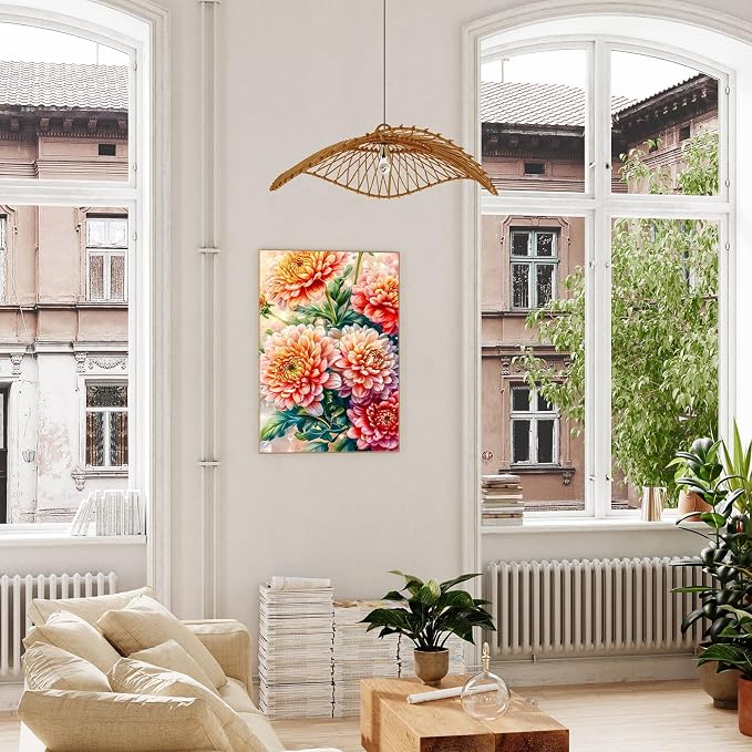 xcemhil Flowers Paint by Numbers Kit for Adults Beginner, Flowers Paint by Number for Adult, Acrylic Paint by Numbers Kits Suitable for Home Wall Art Decor Gifts 16x20 Inch