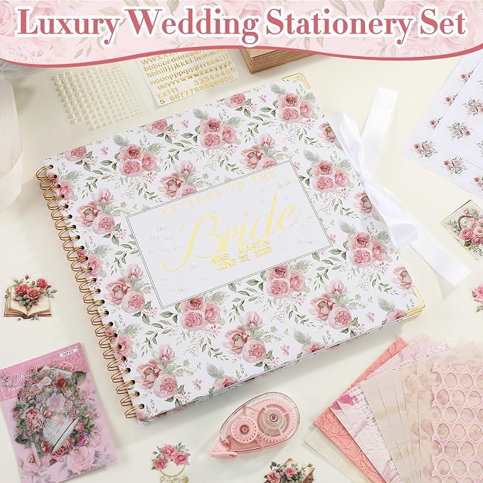 Letters to Bride Scrapbook,12 X 12 Inch,Rose Style,Pink