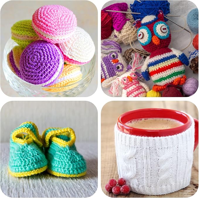 Yinsun 12 Skeins Acrylic Yarn, Mini Craft Yarn for Crocheting, 12 x 15g | Mini Yarns Set, Starter Yarns, for Kids Crafts, for Christmas, DIY Crochet, Kids Knitting Project