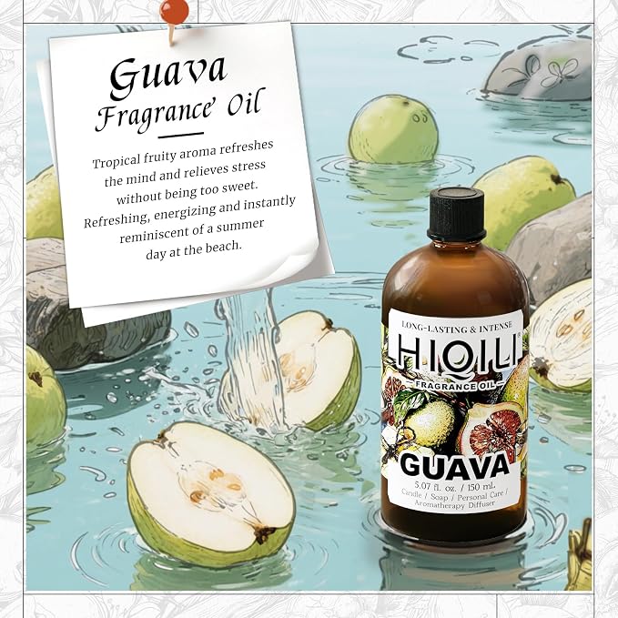 HIQILI Guava Fragrance Oil for Diffuser, Soap & Candle Making - 5.07 Fl Oz