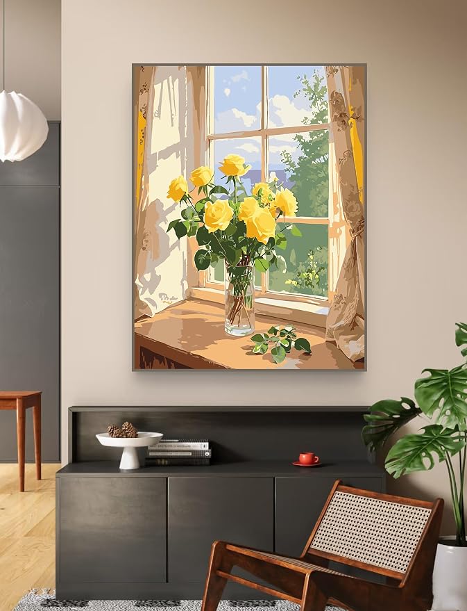 ZRIZQ Paint by Numbers Kit for Adults Beginner,Flower Landscape,16x20