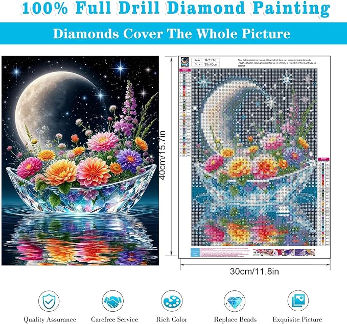 Diamond Art Kits for Adults Crystal Ship Diamond Painting Kit 12x16in
