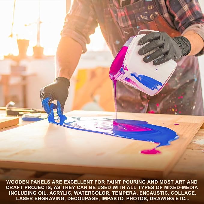 U.S. Art Supply 12" x 12" Unfinished Cradled Wood Panels for Painting