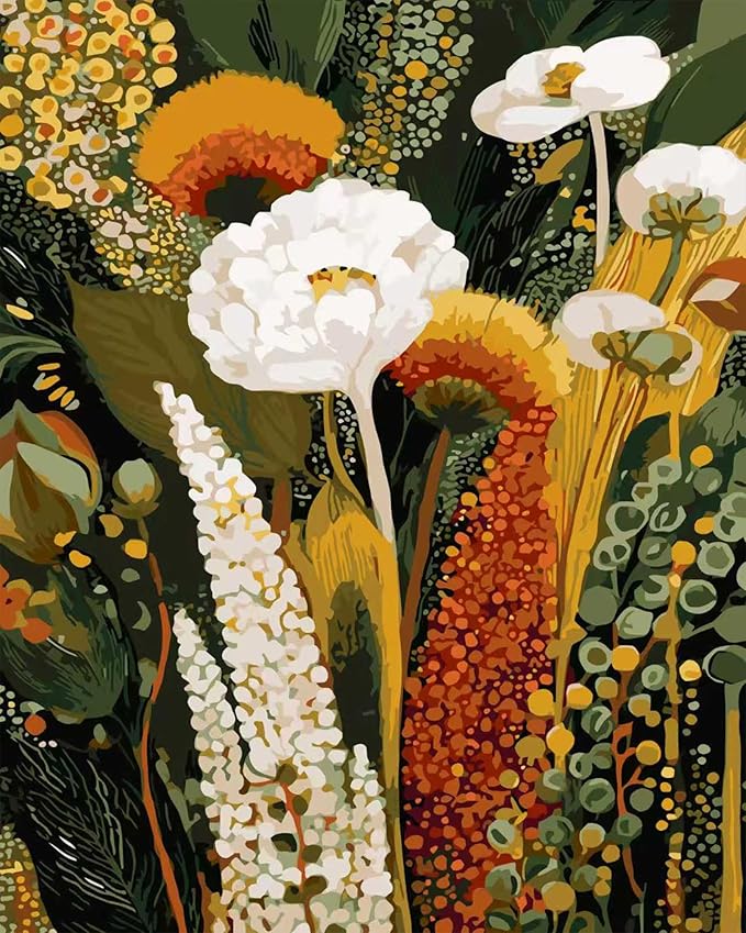 Gearock DIY Wildflowers Paint by Numbers Kit for Adults