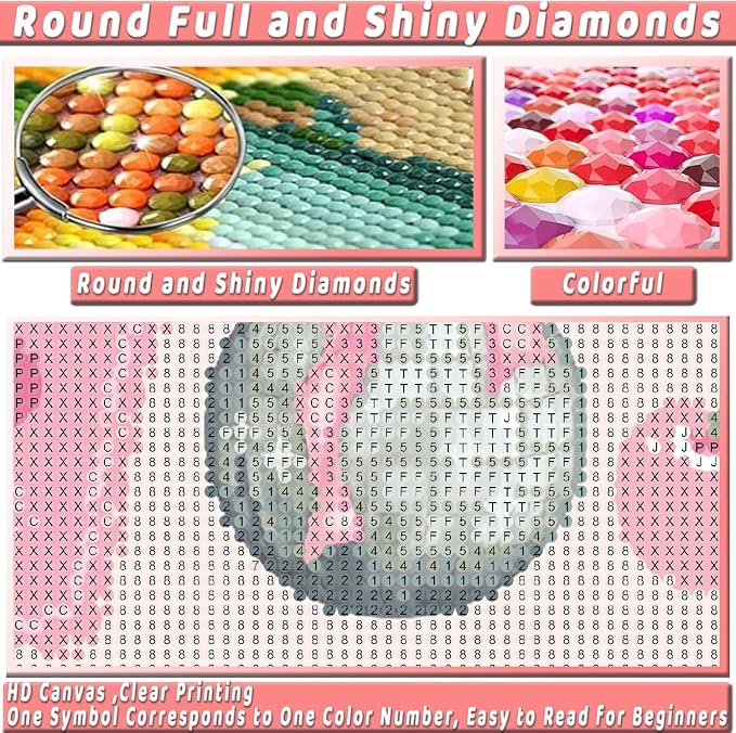 Pink Cocktail Diamond Art Kits for Adults Diamond Painting Kit for Beginner | 5D DIY Funny Cute Vintage Diamond Dots Full Drill Crafts for Gem Art Dot Art for Adults Home Wall Decor for Teens 12x16 in