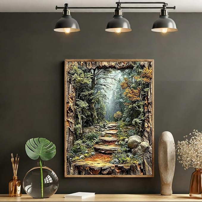 PHANTASYART Misty Forest Path Paint by Numbers Kit for Adults 16x20inch | Paint by Number Adult, Forest Nature Painting by Numbers for Adults, DIY Acrylic Painting Kits for Adults, Home Decor Gift