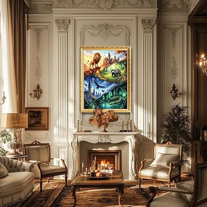 Castle Diamond Art Kits for Adults, DIY Diamond Painting Kits for Beginner | Funny Diamond Dots Round Full Drill Crafts for Gem Art Dot Art for Adults Home Wall Decor for Teens Boys Girls 5D 12x16 inch