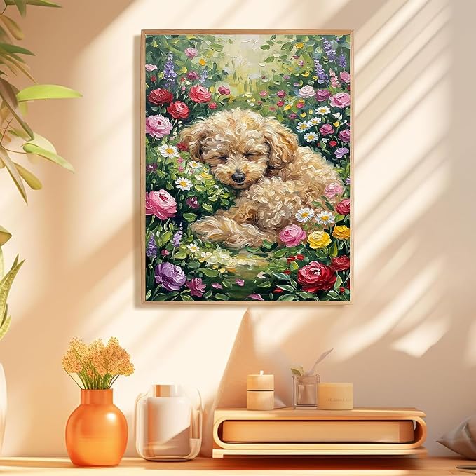 Dog Paint by Numbers Kit for Adults, Adult Paint by Number Kits 16x20 Inch | Paint by Numbers Kit for Adults, Acrylic Painting by Numbers, DIY Arts and Crafts for Gifts or Home Decor