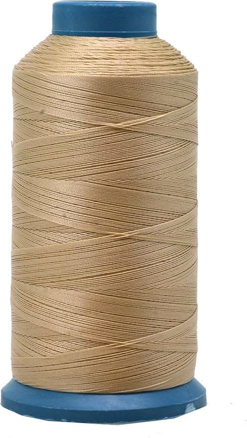 Mandala Crafts Size 69 210D T70 Tan Bonded Nylon Thread, 1500 YDs