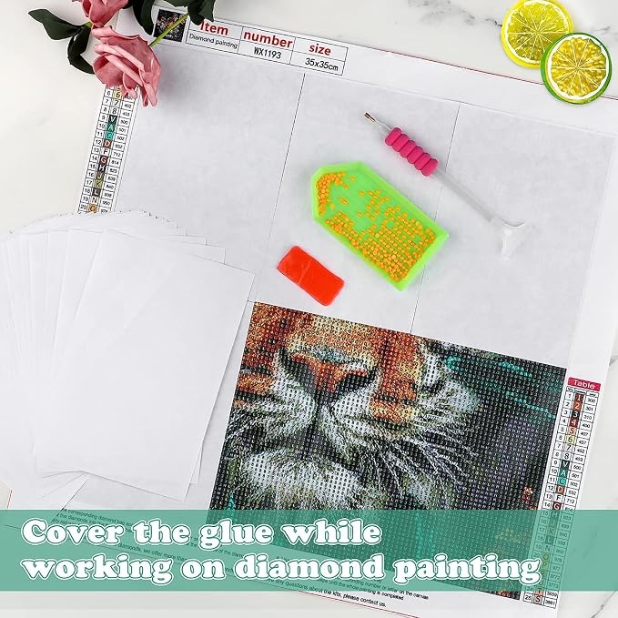 ALKRITA 200PCS Diamond Painting Release Paper Non-Stick Cover Replacement for Diamond Embroidery Supplies - Double Sided