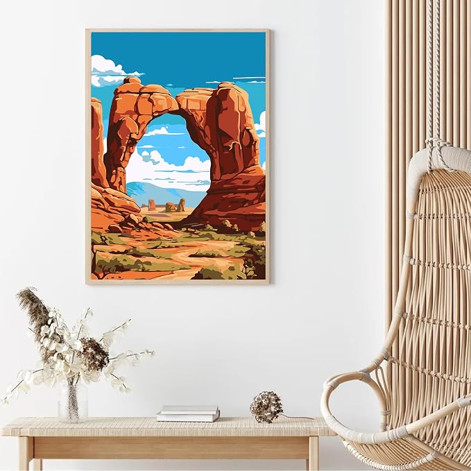 cupmod 6 Packs National Park Paint by Numers Kit for Adults,Landscape Painting by Number Kits on Canvas Without Frame,Landscape Adult Paint by Number Kits for Home Wall Decor 9.8x13.8inch