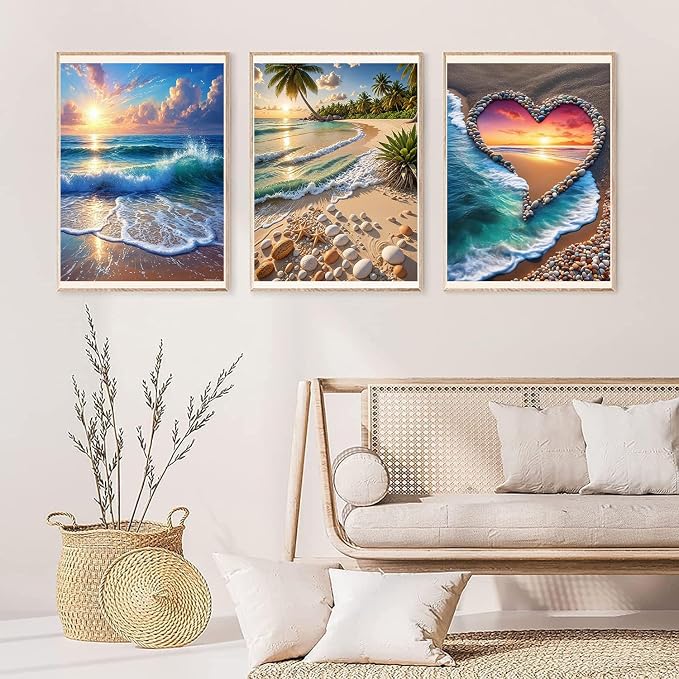 6 Pack Diamond Art Kits for Adults, Beach Diamond Painting Kits 12x16 inch