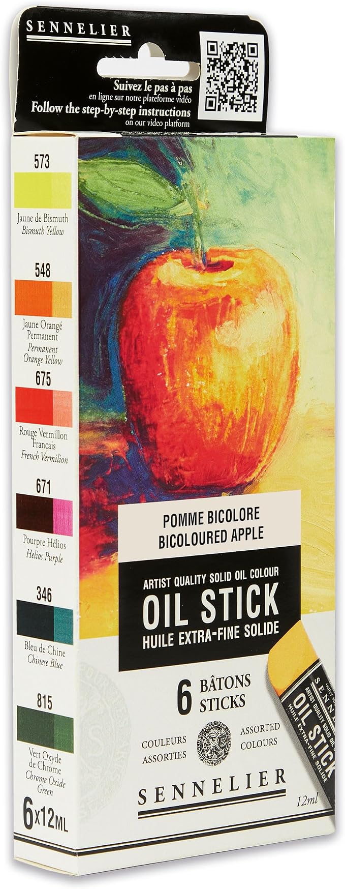 SENNELIER Mini Oil Stick Set, Still Life Colors, 6 Artist Quality Sticks, 12ml
