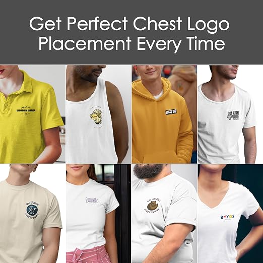 Left Chest Logo Placement Tool - T-Shirt Ruler Guide, 4 Sizes All Ages
