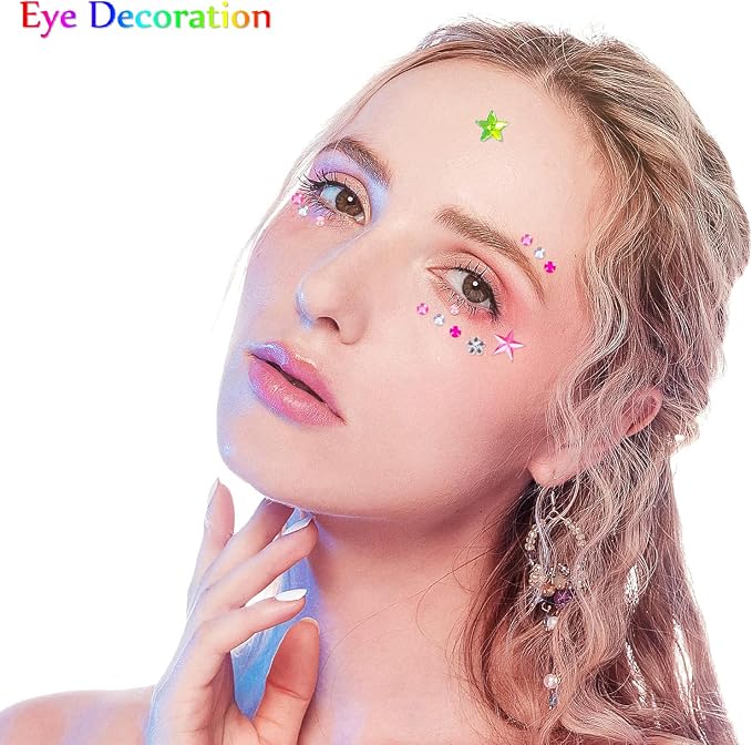 3165pcs Gem Stickers Crystal Crafts - self-Adhesive Stickers, Sticker Earrings, Children's Craft Supplies, Stickers in Various Shapes and Sizes.