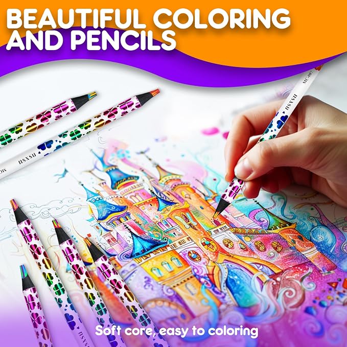 16 Rainbow Colored Pencils, Drawing Art Supplies, Multicolored Pencils Kids | Tween Girls Trendy Stuff Party Favor Crafts, Jumbo Fun Pencils for Drawing Sketching Coloring, Easter Basket Stocking Stuffer