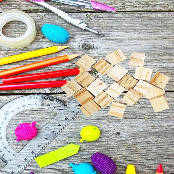 XYSMZM 200 Pcs Wood Blank Letter Tiles, Blank Wooden Pieces