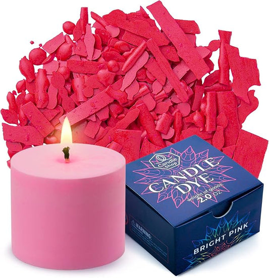 Bright Pink Candle Dye 2oz for Soy Candle Making – Wax Color Chips | Highly Concentrated Candle Wax Dyes – Candle Shop Premium Color Dye Chips for Soy Wax, Beeswax, Paraffin