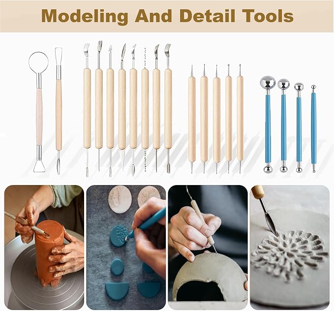 CeeVian Pottery Sculpting Tools Set 40PCS Clay Carving Tools