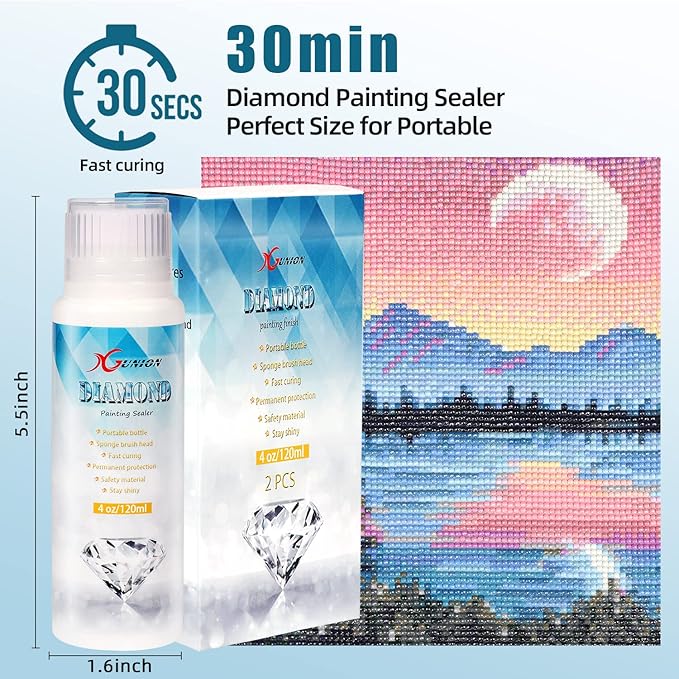 Xgunion Diamond Painting Sealer 2 Pack 240ML 5D Diamond Art Glue (4OZ Each)