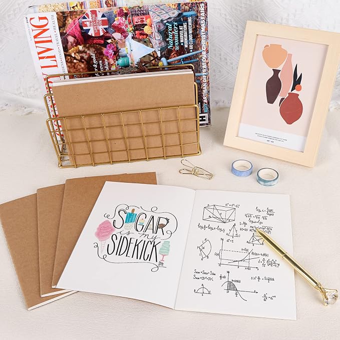 EOOUT 48pcs Blank Kraft Notebooks, Bulk Journals for Kids, 60 Pages/80GSM, 8.3 X 5.5 Inch, Travel Journal Set, for Travelers, Students and Office Supplies
