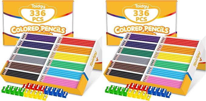 672 Packs Colored Pencils Bulk Classroom, Colored Pencils for Kids 12 Color