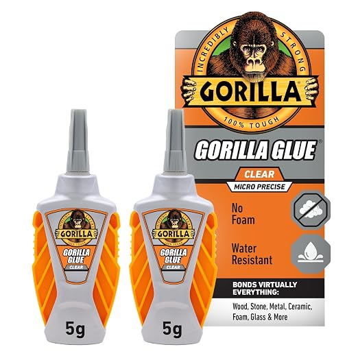 Gorilla Micro Precise Clear Glue, All Purpose, Polyurethane, 5g, 2-Pack