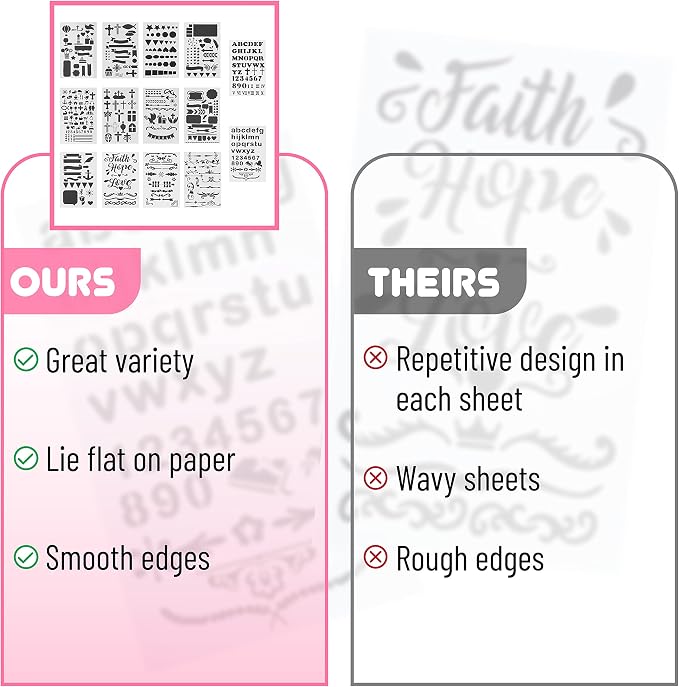 Mr. Pen- Bible Journaling Stencil Set, 4.2 x 7 Inch, 14 Sheets