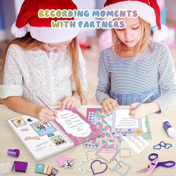 PERRYHOME 2-Pack DIY Journal Kit for Girls - 200+Pcs Journal Set for Teen & Tween Girls, Journaling Art & Crafts Kits, Birthday Gifts for 8 9 10 11 12 13 14 Year Old Girl