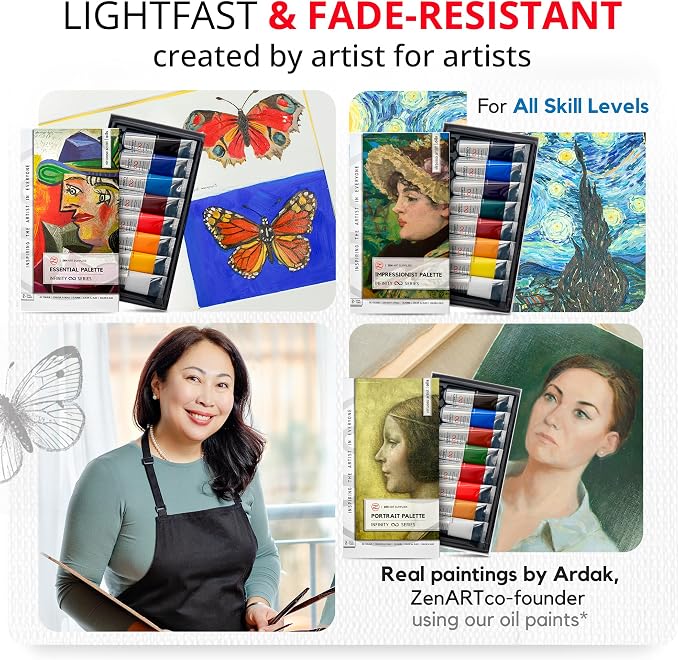 ZenART Professional Oil Paint Set - Artist Grade Cerulean Blue - 2x50ml | Non-Toxic, Buttery Consistency, Rich Pigment, Lightfast Oil Paints for Primed Surface Canvas, Fine Art, Portraits & Landscape