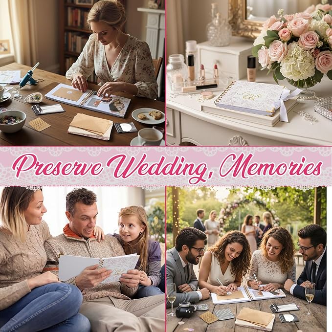 Humyoun Letters to Bride Scrapbook,8.5 X 7 Inch,Floral,Pink